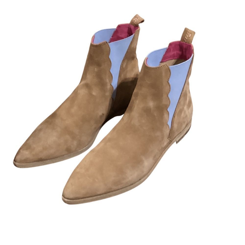 Crickit Hamburg Chelsea Tan Leather Suede Booties 41